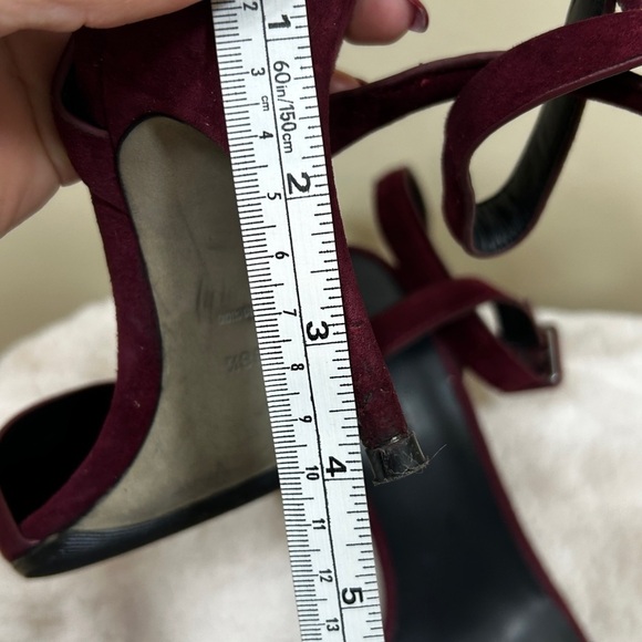 🌟 Alexander Wang Lovisa Suede D’Orsay Pumps Heels In Deep Red/Burg Sz 38.5/ US 8 - Picture 8 of 11